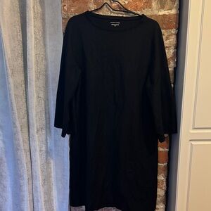 Eileen Fisher Elegant Black Long Sleeve Dress Size Medium